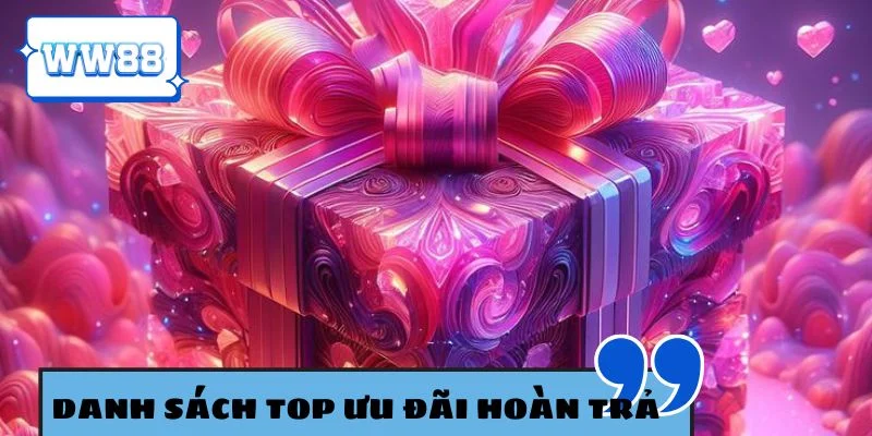 Danh sách top ưu đãi hoàn trả cược WW88 nổi bật